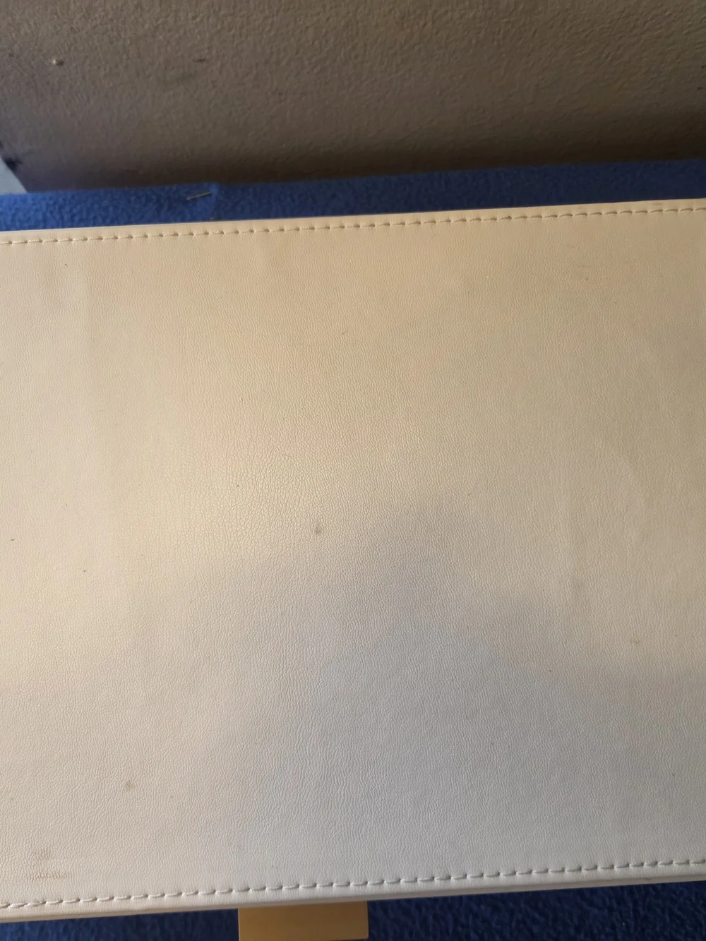 Leather Jewelry Storage Box in Cream with Gold Accents